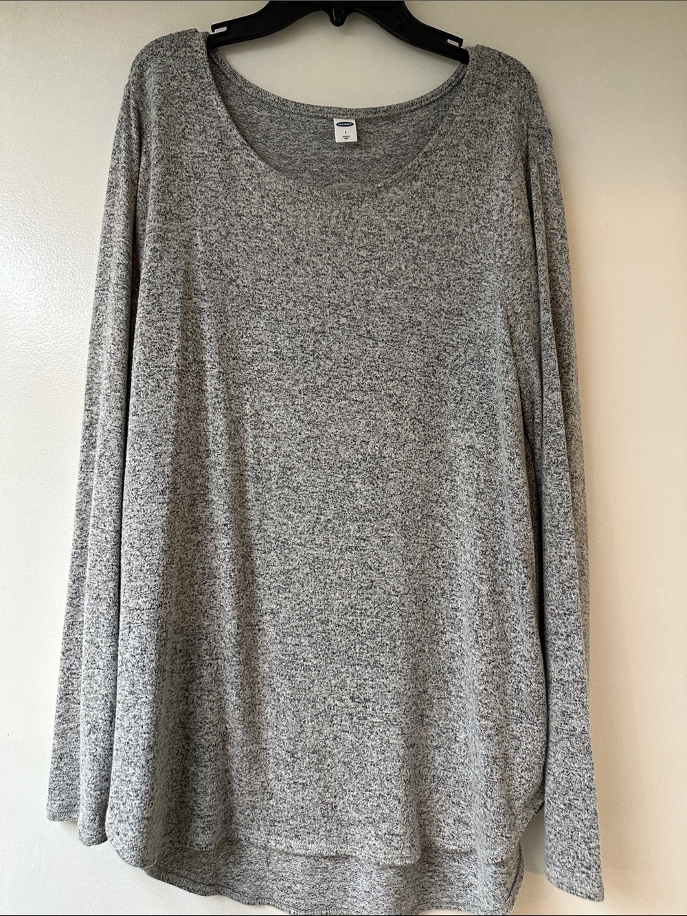 Old Navy Heather Gray Long Sleeve Scoop Neck Top Large